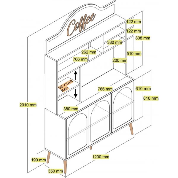 Lyon köksskåp 120 cm - Cream/guld Lyon köksskåp 120 cm - Cream/guld