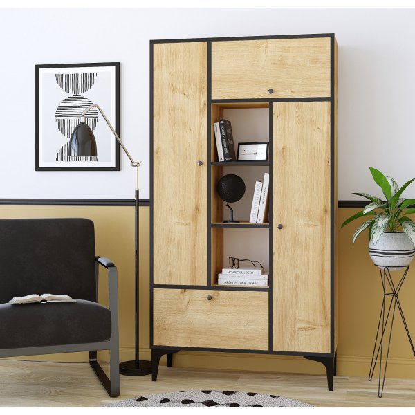 Armoire Pera - Chêne saphir/noir Armoire Pera - Chêne saphir/noir