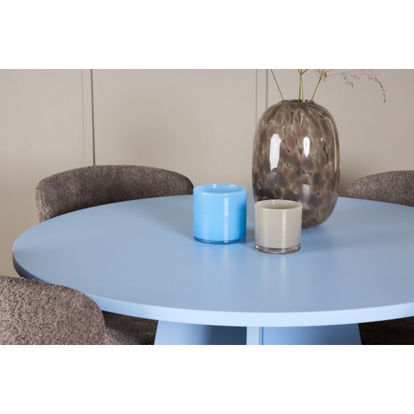 Matbord Bootcut med 4 st Astoria stolar - Brun/blå + 3.00 x Möbeltassar Matbord Bootcut med 4 st Astoria stolar - Brun/blå + 3.00 x Möbeltassar