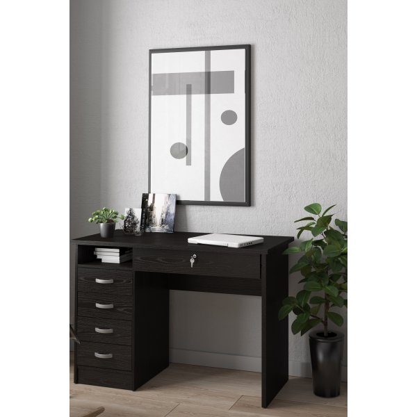 Bureau Function Plus avec 4 tiroirs 109,3 x 48,5 cm - Boîte noire Bureau Function Plus avec 4 tiroirs 109,3 x 48,5 cm - Boîte noire