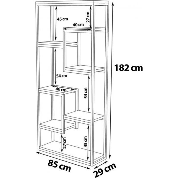 Bibliothèque Emina - Chêne saphir/noir Bibliothèque Emina - Chêne saphir/noir