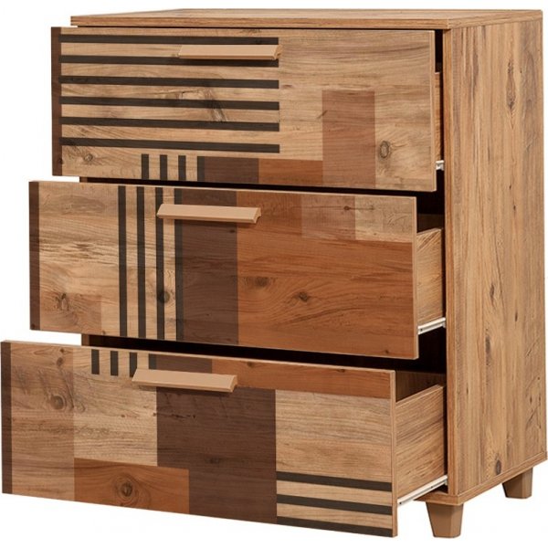 Leva Colorblock ladekast - Grenen Leva Colorblock ladekast - Grenen