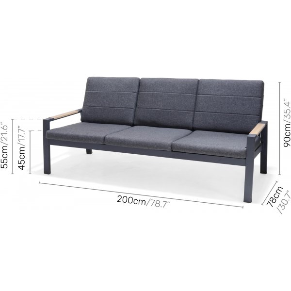 Panama lounge groep 2 - Zwart/geel