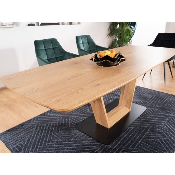 Table à manger Santiago 160-220 cm - Chêne/noir Table à manger Santiago 160-220 cm - Chêne/noir