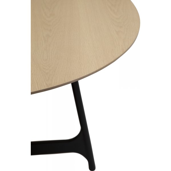 Table  manger Ooid 120 cm - Placage chne/noir