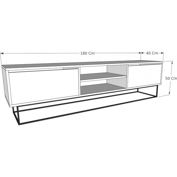 Banc de contrôle des médias 180 cm - Marron foncé Banc de contrôle des médias 180 cm - Marron foncé
