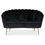 Kingsley 2-sits soffa - Svart sammet / Mssing