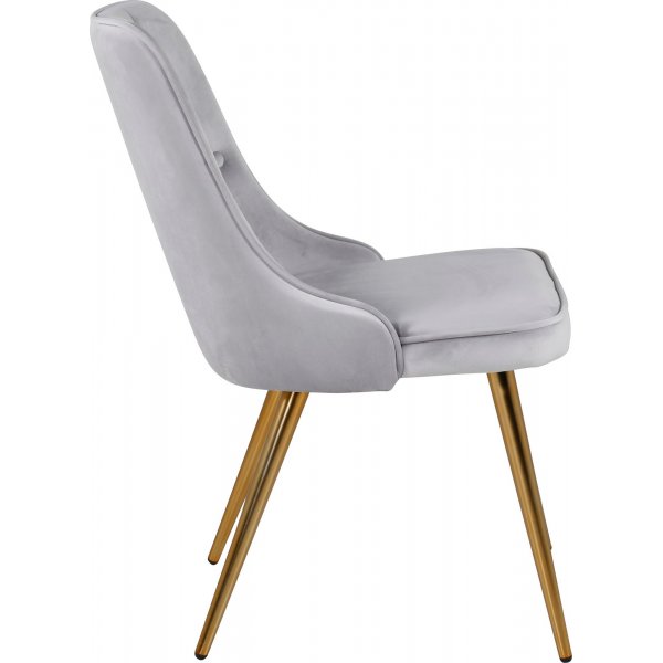 Chaise de salle à manger Alice Deluxe - Gris clair/laiton Chaise de salle à manger Alice Deluxe - Gris clair/laiton