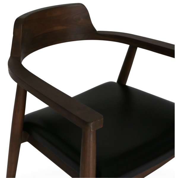 Alvares karmstol - Teak/Svart PU Alvares karmstol - Teak/Svart PU