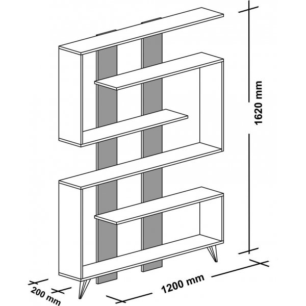 Rain bokhylla - Vit/valnöt Rain bokhylla - Vit/valnöt