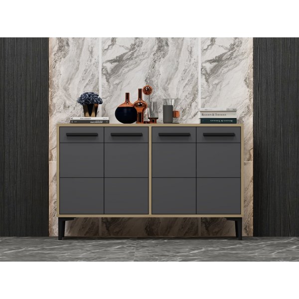 Stria dressoir - Saffier eiken/antraciet