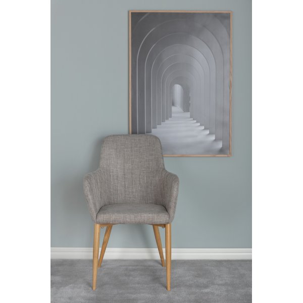 Fauteuil Paolo - Gris clair/chêne Fauteuil Paolo - Gris clair/chêne