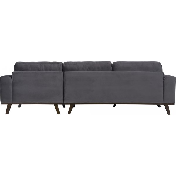 Divansoffa i grått sammet - Copenhagen + Fläckborttagare för möbler Divansoffa i grått sammet - Copenhagen + Fläckborttagare för möbler