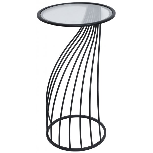 Cartier sidobord 40 cm - Svart/Glas
