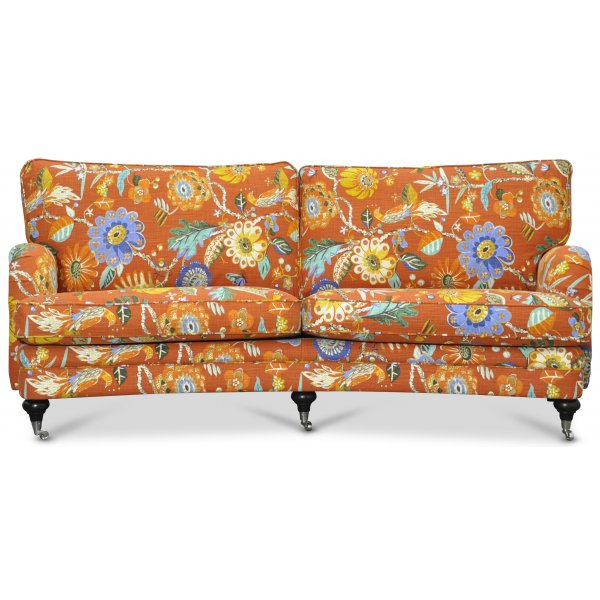 Savoy 3-sits sv�ngd soffa med blommigt tyg - Havanna Terracotta