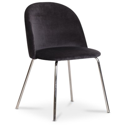Tiffany velvet stol - Svart/Krom
