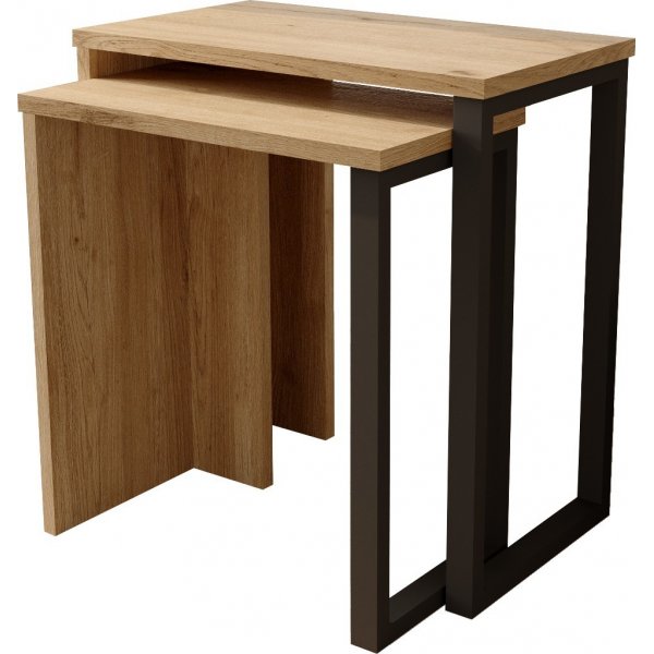 Table d\\\'appoint Ocean 47,8/52,8 x 24,5/29,5 cm - Noyer/chne