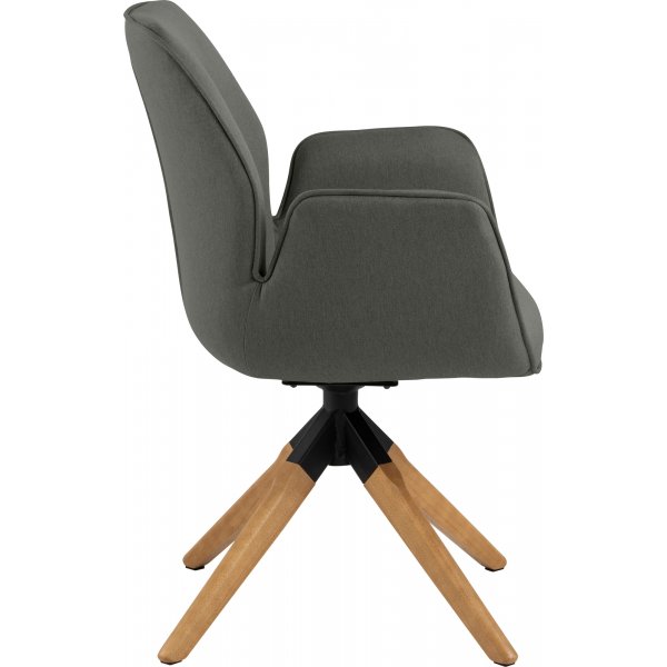 Fauteuil Aura - Gris foncé/chêne Fauteuil Aura - Gris foncé/chêne
