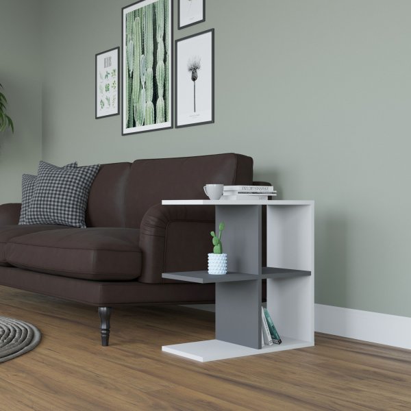 Hamlet bijzettafel 59,6 x 29,6 cm - Wit/antraciet Hamlet bijzettafel 59,6 x 29,6 cm - Wit/antraciet