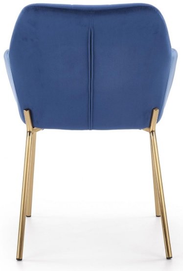 Chaise de salle à manger Signe - Bleu (Velours) / laiton Chaise de salle à manger Signe - Bleu (Velours) / laiton