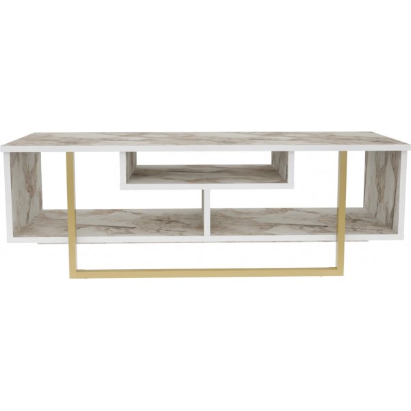 Banc multimdia Asal 120 cm - Blanc/or