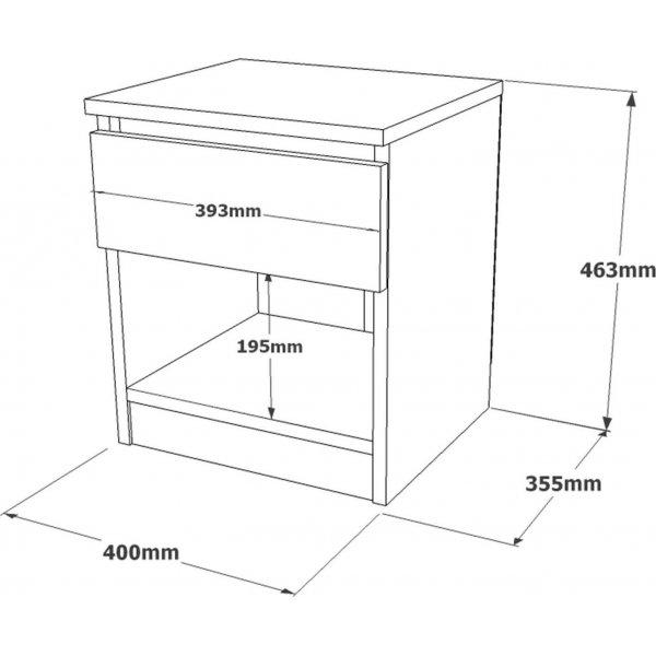 Luvio sängbord 26 - Silver/svart Luvio sängbord 26 - Silver/svart
