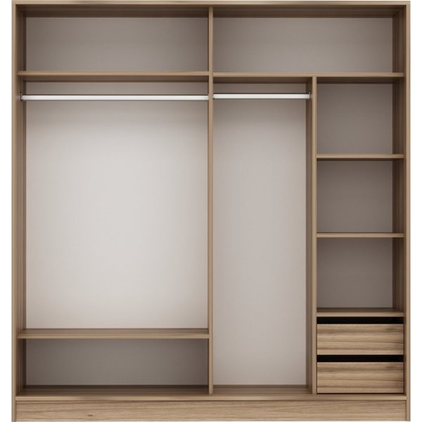 Kapusta kledingkast 220x52x210 cm, variant B - Bruin/wit/bruin Kapusta kledingkast 220x52x210 cm, variant B - Bruin/wit/bruin