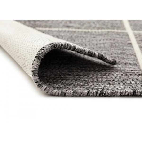 Plat geweven mat Matthews - Grijs/wit