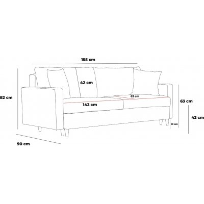 Eca 2-sits soffa - Antracit