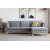 Canap divan gris confortable avec base en bois