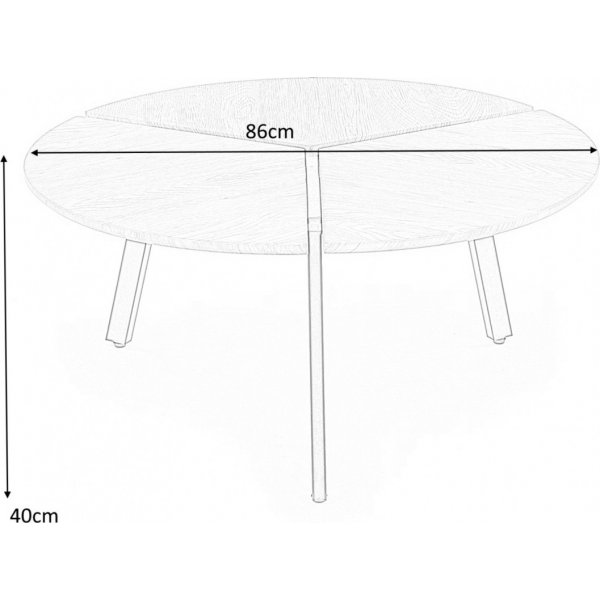Table basse Josephina Ø86 cm - Chêne/noir Table basse Josephina Ø86 cm - Chêne/noir