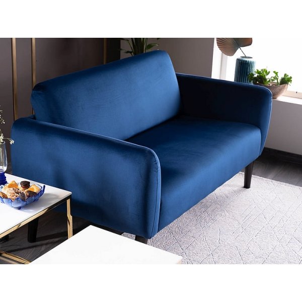 Canap 2 places Elsa - Velours bleu