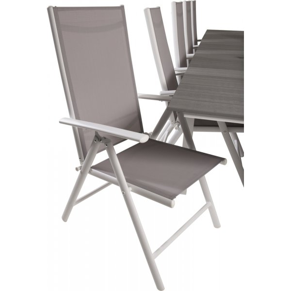 Levels utematgrupp med 10 st Break stolar - Gr/Vit