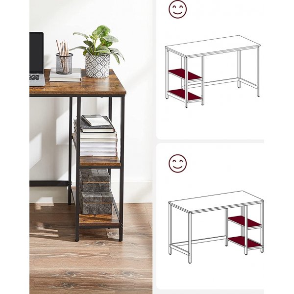 Bureau Osman 120 x 60 cm - Marron/noir Bureau Osman 120 x 60 cm - Marron/noir