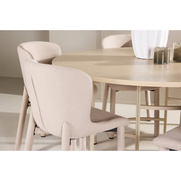 Matbord Copenhagen med 6 st Astoria stolar - Beige/whitewash Matbord Copenhagen med 6 st Astoria stolar - Beige/whitewash