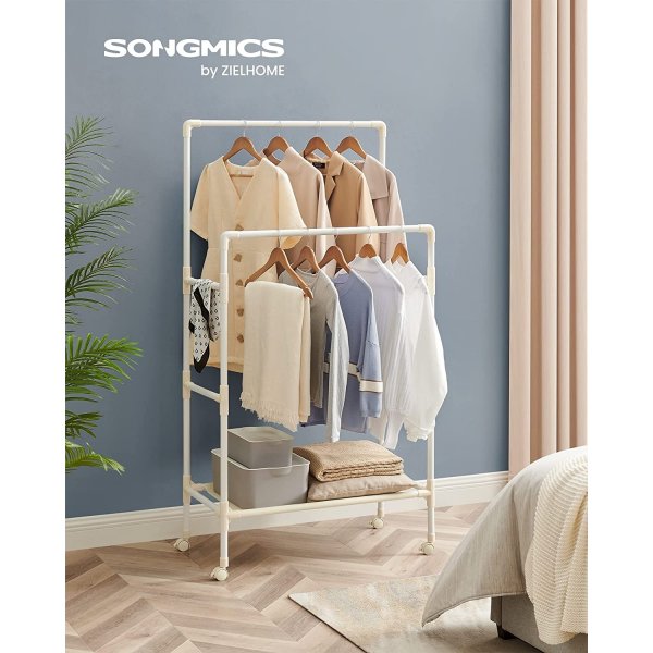 Emmanuel kldstllning p hjul - Vit