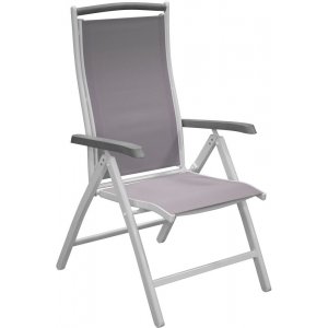 Ebbarp positionsstol vit aluminium - Grå/Vit + Fläckborttagare för möbler
