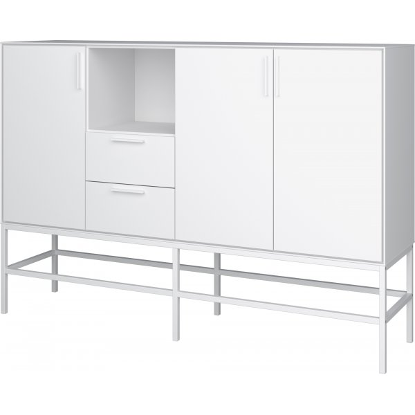 Slimline förvaringsmöbel med 3 dörrar och 2 lådor - Vit Slimline förvaringsmöbel med 3 dörrar och 2 lådor - Vit