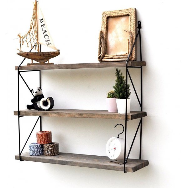 Walter wandplank 40 - Walnoot/zwart Walter wandplank 40 - Walnoot/zwart