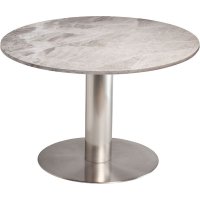 Djursvik 105 runt matbord - Borstad stål / marmor (Beige)