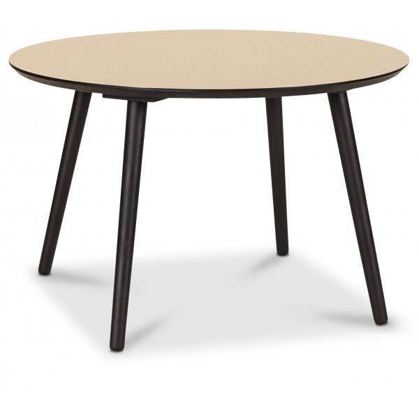 Beat runt soffbord 72 cm - Borstad mssing/svart