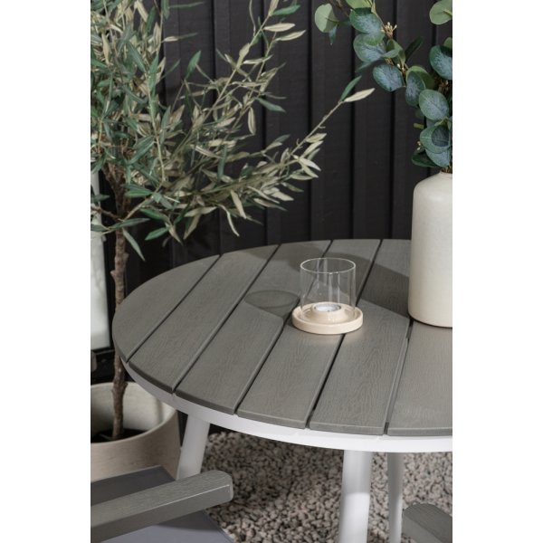 Break utematgrupp med 2 st Albany stolar - Grå/Vit Break utematgrupp med 2 st Albany stolar - Grå/Vit