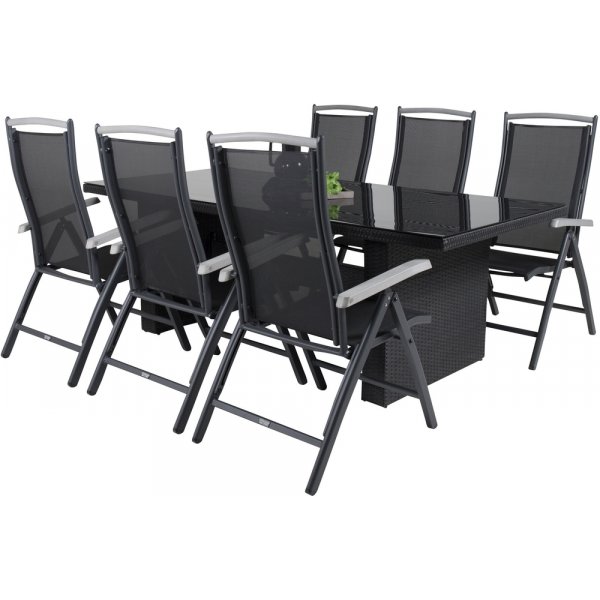 Padova utematgrupp med 6 st Albany stolar - Svart