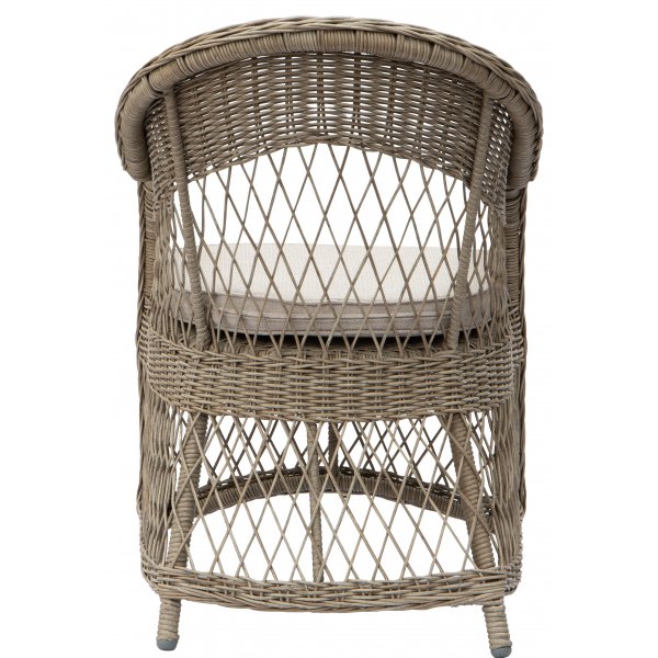 Buitenfauteuil van synthetisch rotan in natuurlijke kleur Buitenfauteuil van synthetisch rotan in natuurlijke kleur