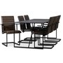 Lazio matgrupp 195 cm bord med 6 st Lazio stolar - Vintage/Svart