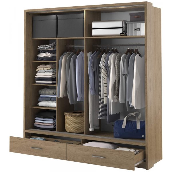 Mervyn garderob B200 cm - Shetland ek