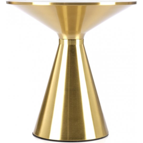 Table basse Tribeca 50 cm - Marbre blanc/or