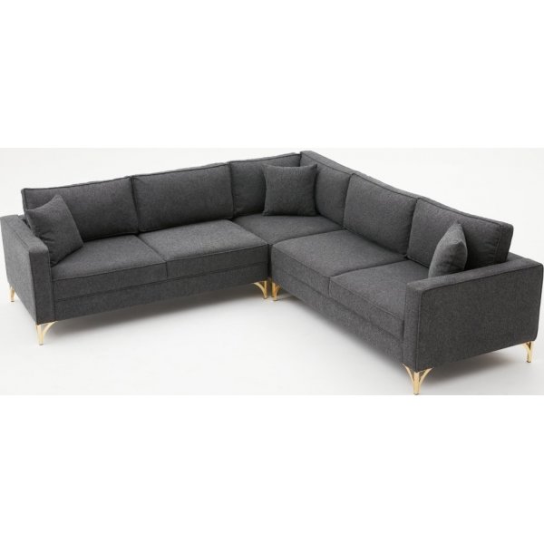 Canapé d'angle Berlin - Anthracite/or Canapé d'angle Berlin - Anthracite/or