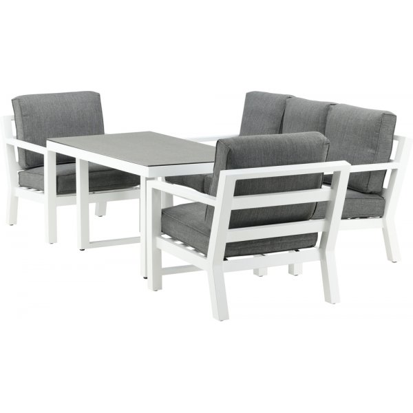 Barcelona soffgrupp - Vit/grå Barcelona soffgrupp - Vit/grå