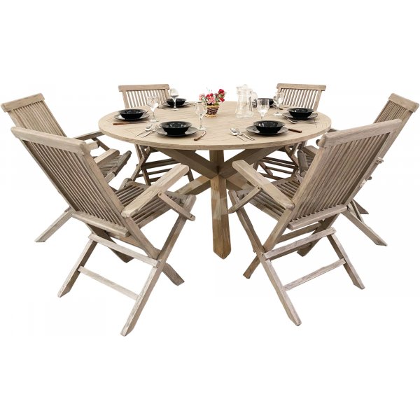 Saltö runt matbord i grå teak - 150 cm diameter Saltö runt matbord i grå teak - 150 cm diameter